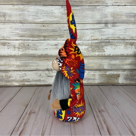 Superhero Gnome Word Graphics POW SLAM Flannel Retro Home Decor Handmade - Picture 8 of 11
